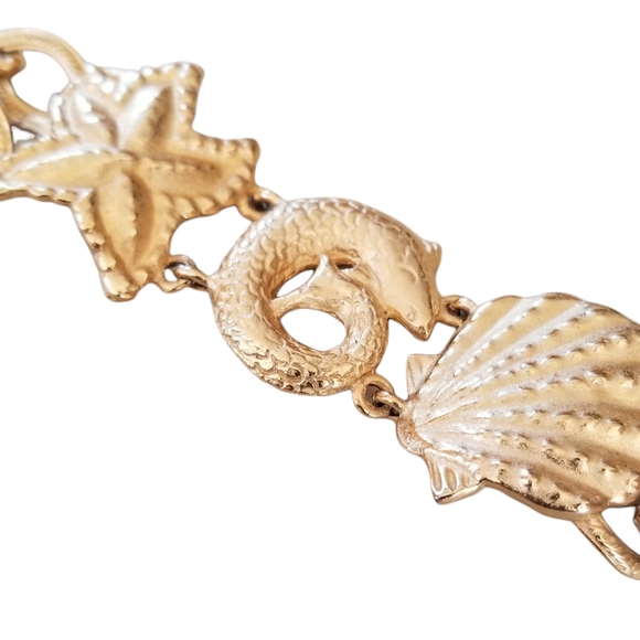 Vintage Diane Von Furstenberg Runway Couture Gold Tone Nautical Bracelet - Picture 7 of 16